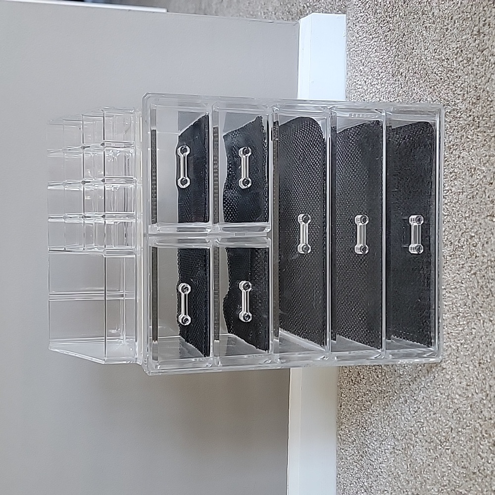 Clear Acrylic Makeup Organizer with Black Drawer Liners